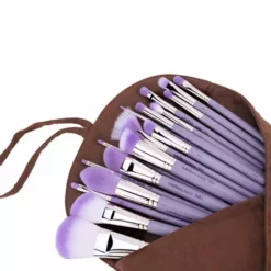 Kits & Tools Bdellium Tools Purple Bambu 17pc. Brush Set W/ Roll-up Pouch
