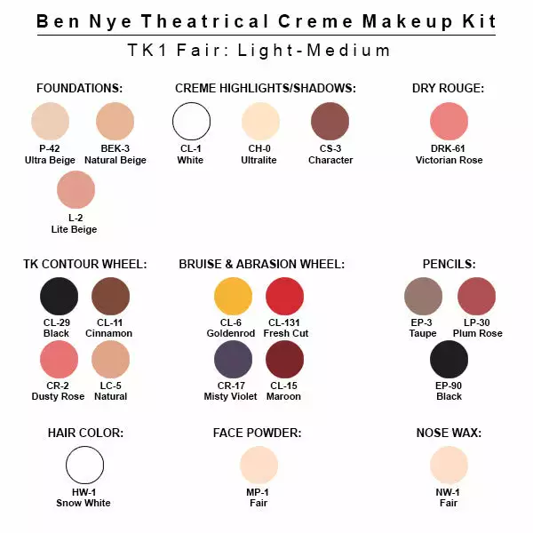 Ben Nye Theatrical Creme Makeup Kit 2 Ben Nye Theatrical Creme Makeup Kit