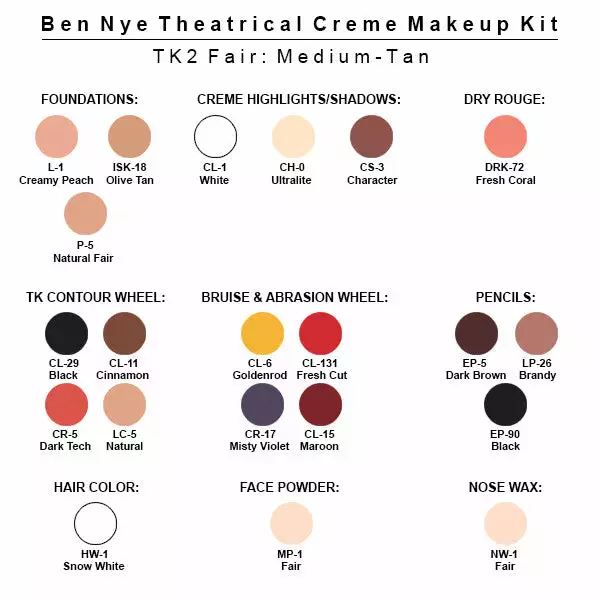 Ben Nye Theatrical Creme Makeup Kit 3 Ben Nye Theatrical Creme Makeup Kit