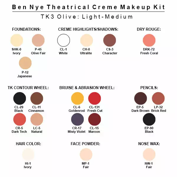 Ben Nye Theatrical Creme Makeup Kit 4 Ben Nye Theatrical Creme Makeup Kit