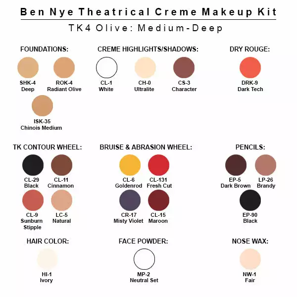 Ben Nye Theatrical Creme Makeup Kit 5 Ben Nye Theatrical Creme Makeup Kit