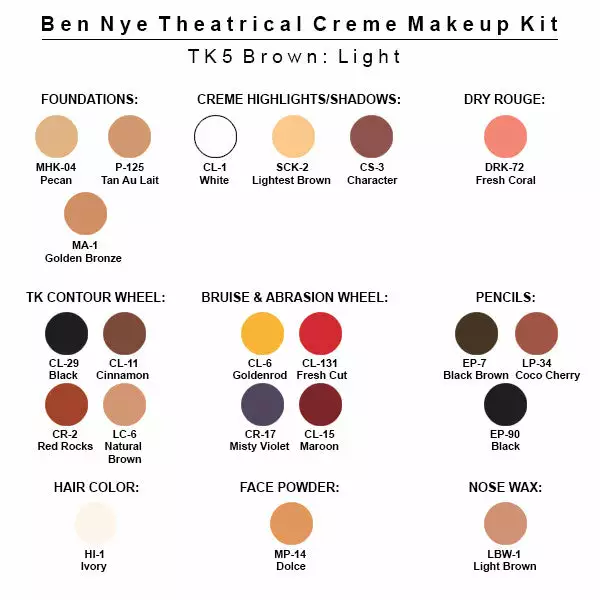 Ben Nye Theatrical Creme Makeup Kit 8 Ben Nye Theatrical Creme Makeup Kit