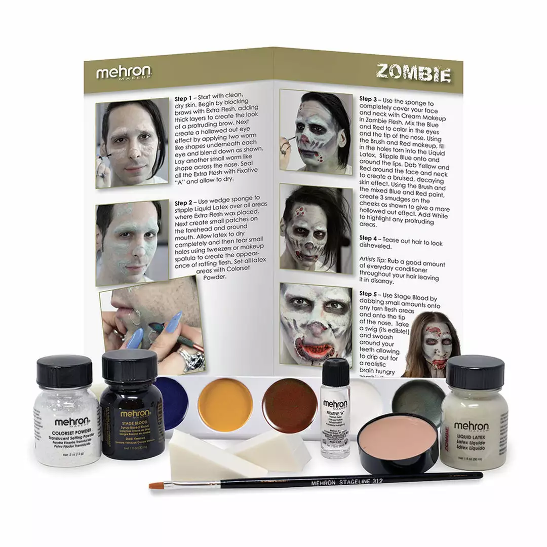 Mehron Zombie Professional Character Makeup Kit (KMP-EZ) 2 Mehron Zombie Professional Character Makeup Kit (KMP-EZ)