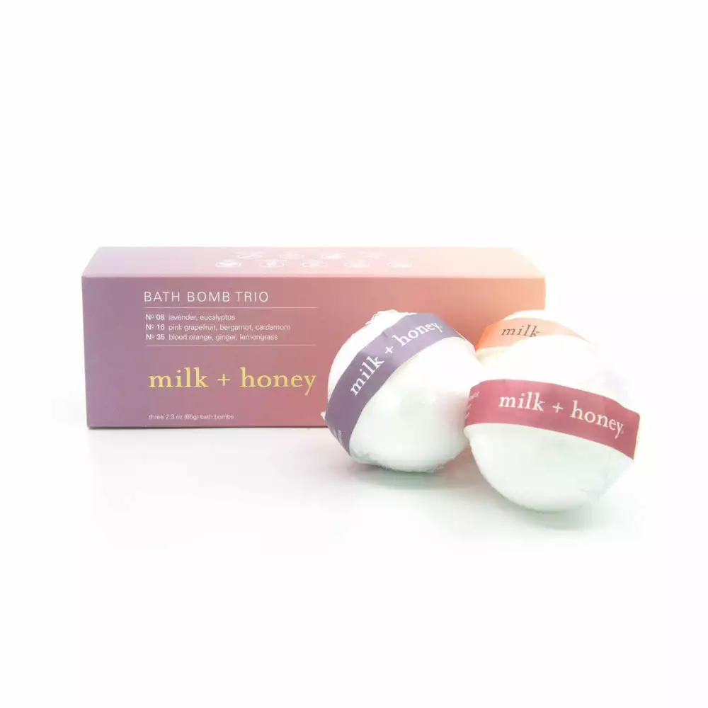 Milk + Honey Bath Bomb Trio New 2 Milk + Honey Bath Bomb Trio New