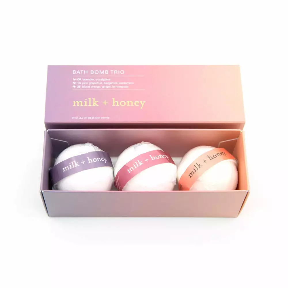 Milk + Honey Bath Bomb Trio New 1 Milk + Honey Bath Bomb Trio New