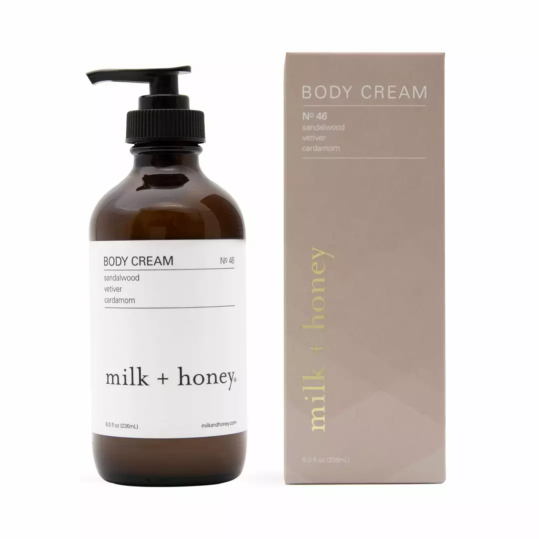 Milk + Honey Body Cream No. 46 (Sandalwood, Vetiver, Cardamom) 8 Oz Skincare 1 Milk + Honey Body Cream No. 46 (Sandalwood, Vetiver, Cardamom) 8 Oz Skincare