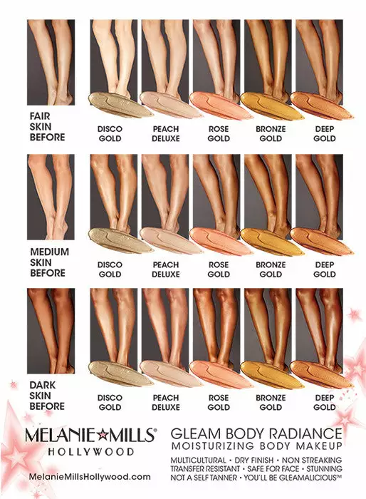 Melanie Mills Hollywood Gleam Face & Body Radiance 2 Melanie Mills Hollywood Gleam Face & Body Radiance